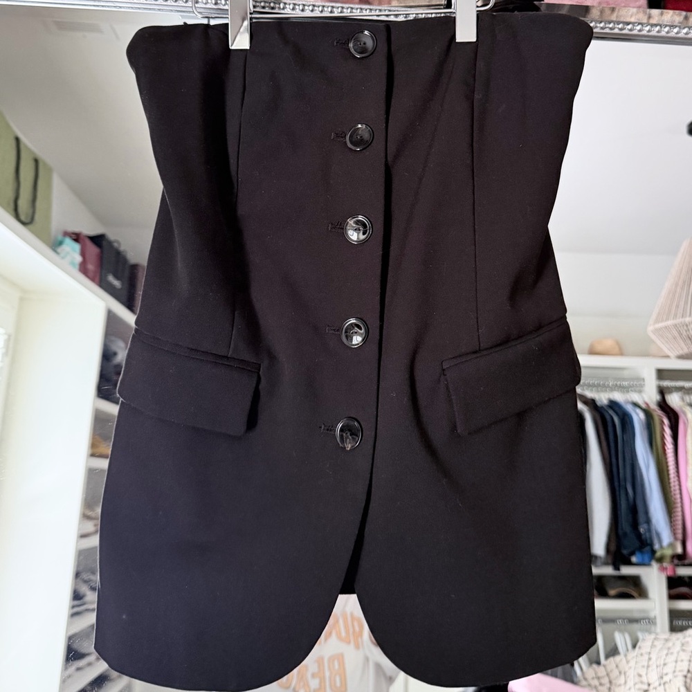 Zara Black strapless blazer Top